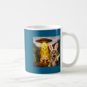 Caneca De Café Foto engraçada de gato no dia de Páscoa com leprec