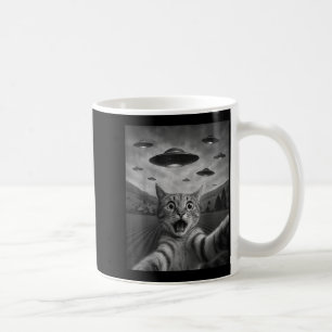 Caneca De Café Foto engraçada de gato surpreso tirando selfie com