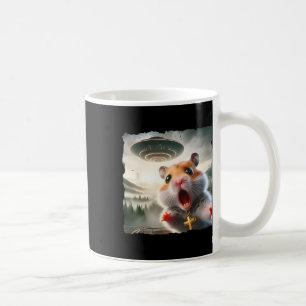 Caneca De Café Foto engraçada de hamster com meme de viagem alien