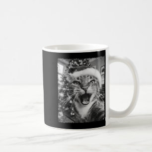 Caneca De Café Foto engraçada de Natal de gato