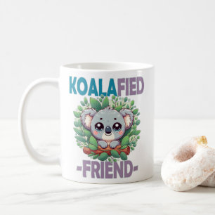 Caneca De Café Foto engraçada do Amigo Koalafied Pun Bonito bebê
