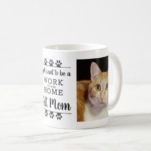 Caneca De Café Foto Engraçada Eu Só Quero Trabalho De Gato De Cas