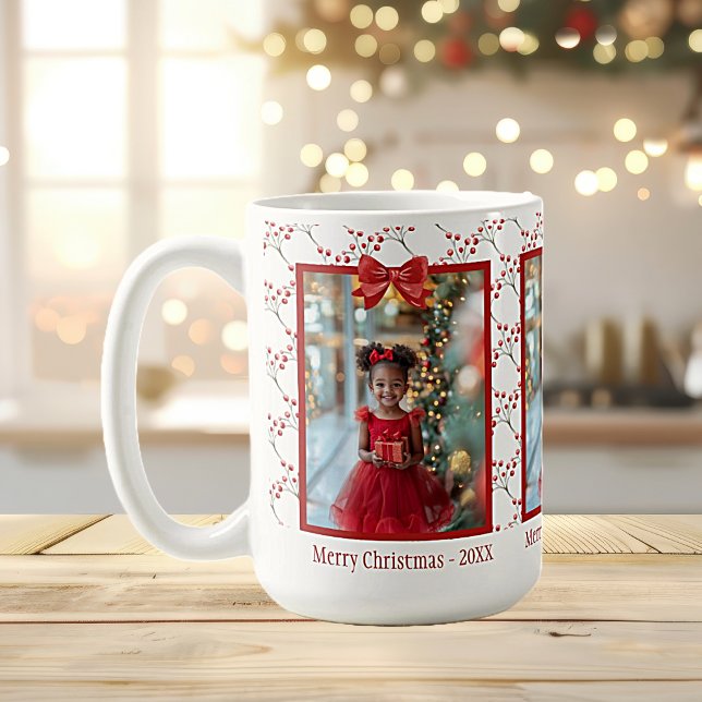 Caneca De Café Foto Feliz Natal Berries Botânicos (ChristmasThis keepsake Christmas coffee mug is a festive way to celebrate the holidays. )