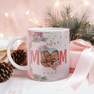 Caneca De Café Foto Floral Rosa Para A Melhor Mãe De Todos Os tem