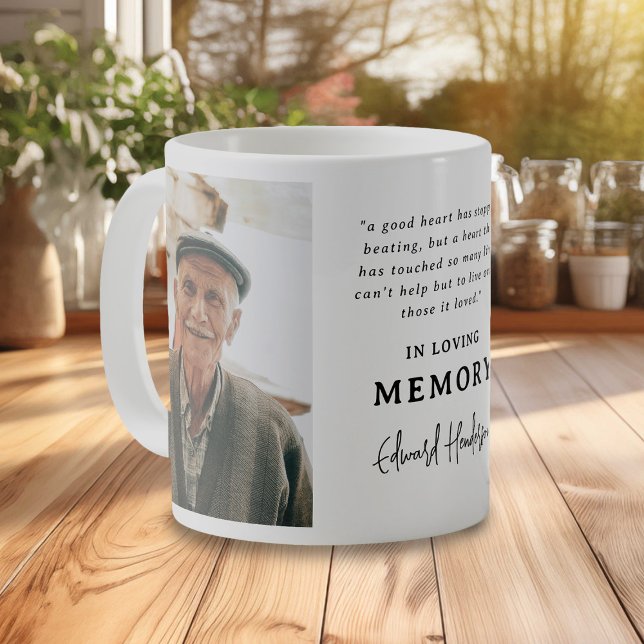 Caneca De Café Foto Funeral de Lembrança Sentimental (Criador carregado)