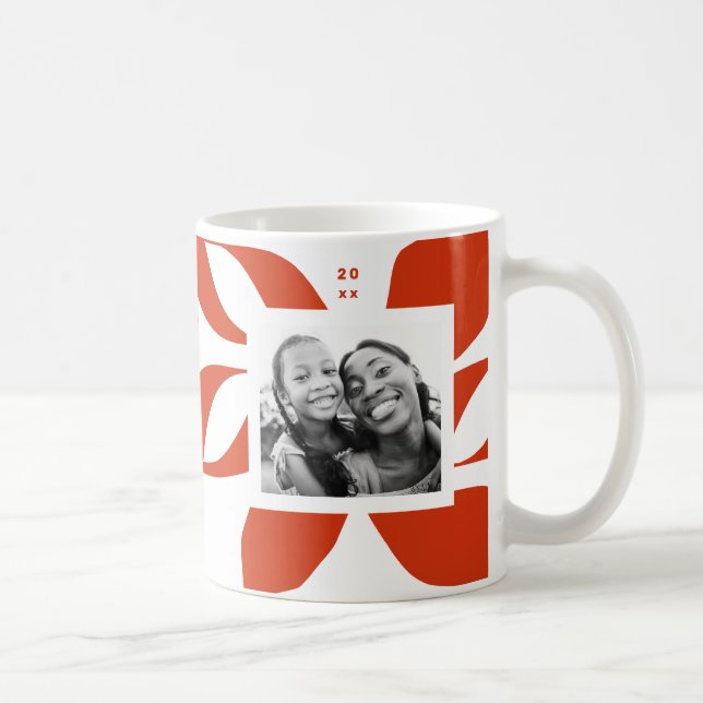 Caneca De Café Foto Graphic Poinsettia Holiday (Direita)
