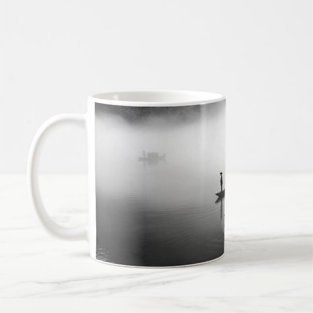 CANECA DE CAFÉ FOTO GRAYSCALE DE DOIS BARCOS-LINHA (Esquerda)
