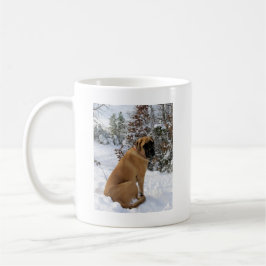 Caneca De Café Foto inglesa da pose neve" do cão do Mastiff da "
