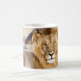 Caneca De Café Foto majestosa de leão personalizada
