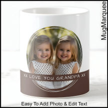 Foto & Mensagem Personalizada Branco & Marrom C33