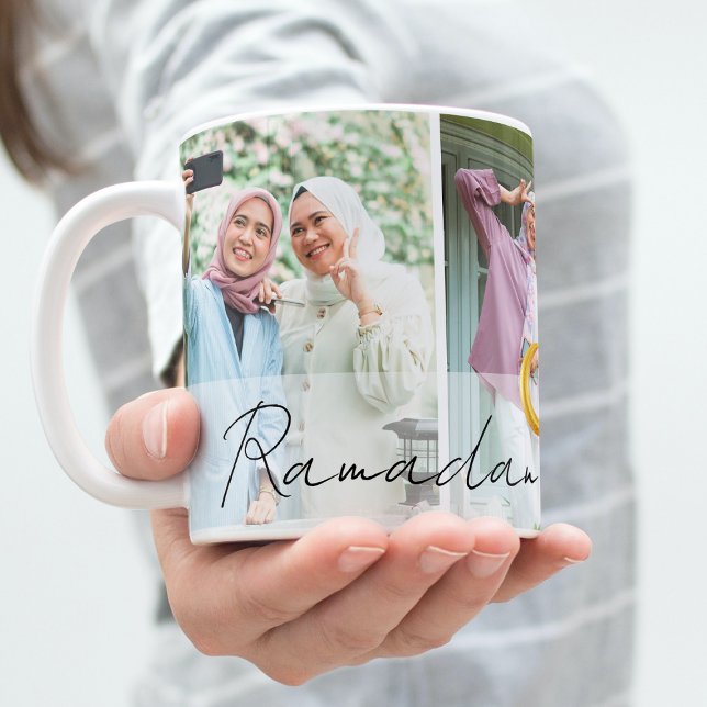 Caneca De Café Foto mínima moderna de Ramadan Mubarak islâmico (Criador carregado)