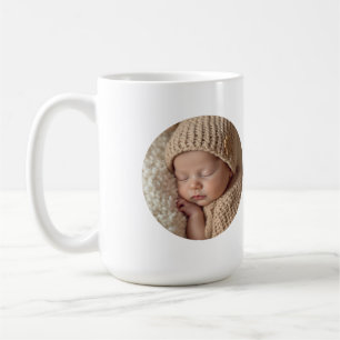 Caneca De Café Foto Minimalista de Bebê com Texto Presente Pers
