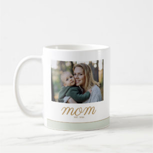Caneca De Café Foto Minimalista de Mãe Estabelecida em Dourado e 