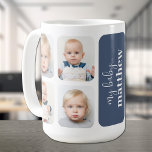 Caneca De Café Foto Moderna 8<br><div class="desc">Suas 8 fotos favoritas e sua personalização em azul (ou qualquer cor) criam esta caneca para você mesmo,  dia de as mães,  dia de os pais ou qualquer ocasião especial.</div>