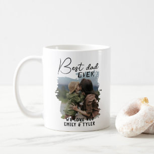 Caneca De Café Foto Moderna da Família do Melhor Pai no Dia dos P