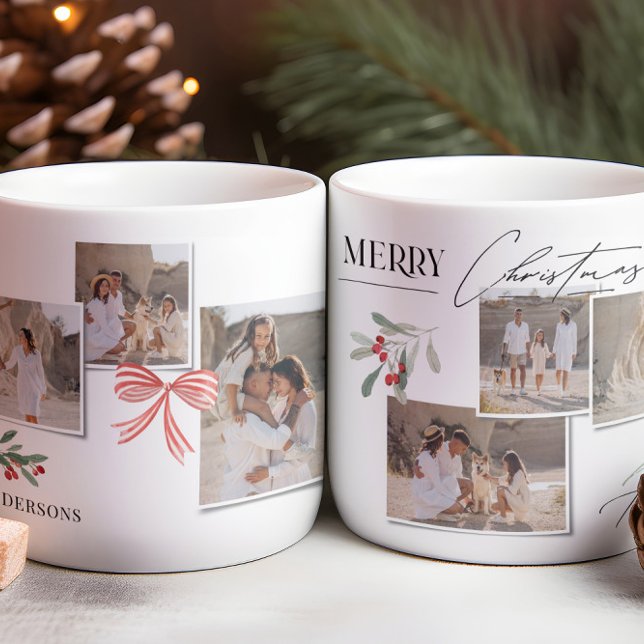 Caneca De Café Foto multiarco vermelho tradicional e elegante (Criador carregado)