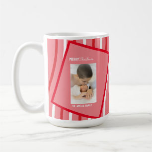 Caneca De Café Foto Natal Peppermint Arco-íris Rosa