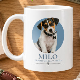 Caneca De Café Foto & Nome de Cachorro Engraçado Personalizado