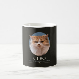 Caneca De Café Foto & Nome de Gato Engraçado Personalizado