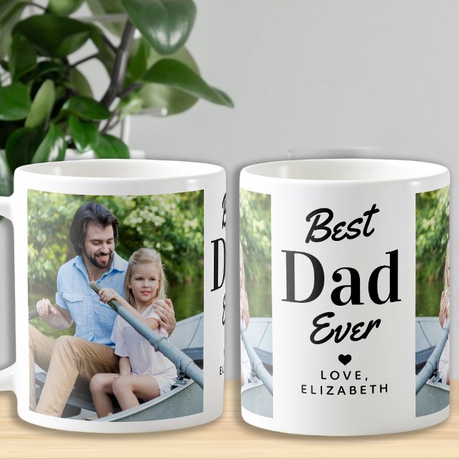 Caneca De Café Foto Personalizada 2 do Melhor PAI Moderno Nunca (Criador carregado)