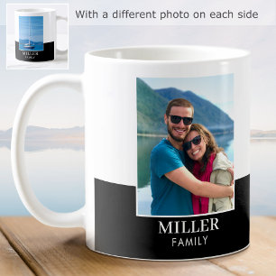 Caneca De Café Foto Personalizada Adicionar Seu Nome Preto