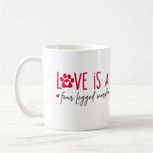 Caneca De Café Foto Personalizada Amor é uma Palavra de Quatro Pe