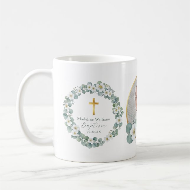 Caneca De Café Foto personalizada Baptism Mug Religioso Keepsasai (Esquerda)