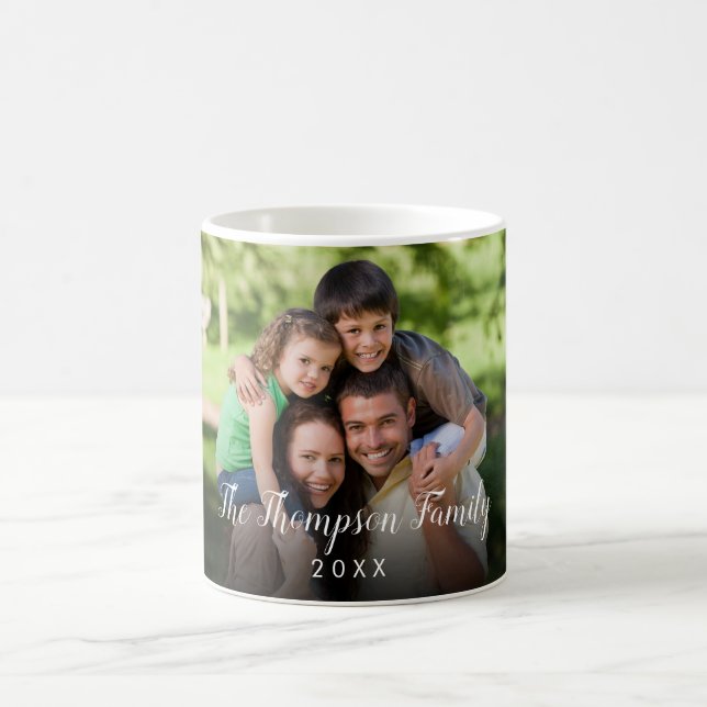 Caneca De Café Foto Personalizada com Nome e Data em Estilo Moder (Centro)