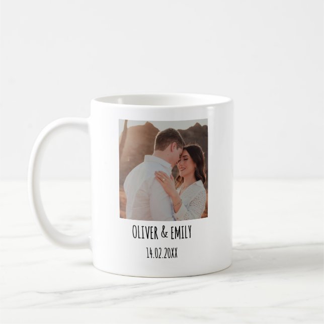 Caneca De Café Foto Personalizada com Texto | Presente de Imagem  (Esquerda)