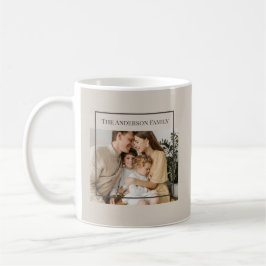 Caneca De Café Foto Personalizada da Família | Nome da Família Pe