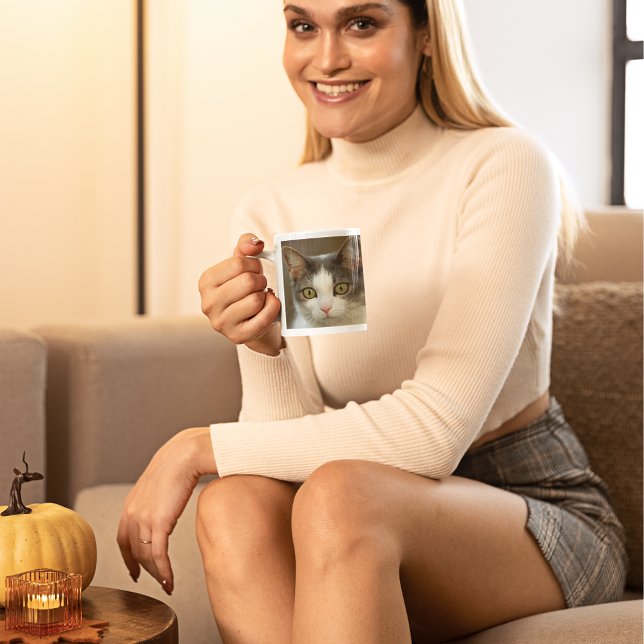 Caneca De Café Foto Personalizada da Família Pet Personalizada (Criador carregado)