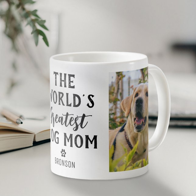Caneca De Café Foto personalizada da maior mãe de cachorro do mun (Criador carregado)