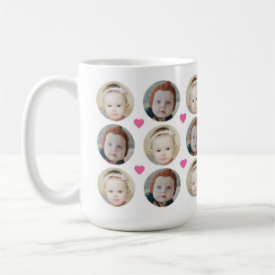 Caneca De Café Foto personalizada de 2 rostos de bebês para crian
