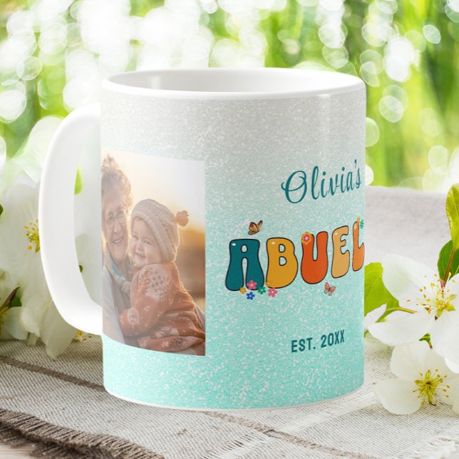Caneca De Café Foto personalizada de Abuela - Glitter (Criador carregado)