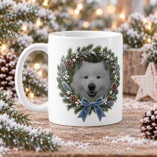 Caneca De Café Foto Personalizada de Animal de Estimação Natal Fl