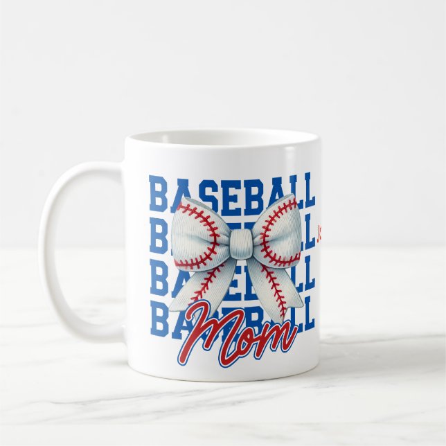 Caneca De Café Foto personalizada de baseball Mãe Mug (Esquerda)