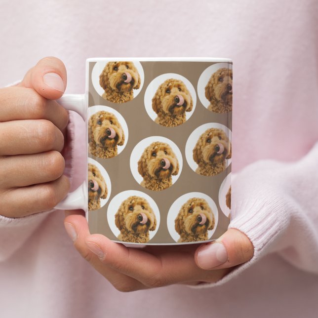 Caneca De Café Foto Personalizada de Cachorro | Rosto de Pet Pers (Criador carregado)