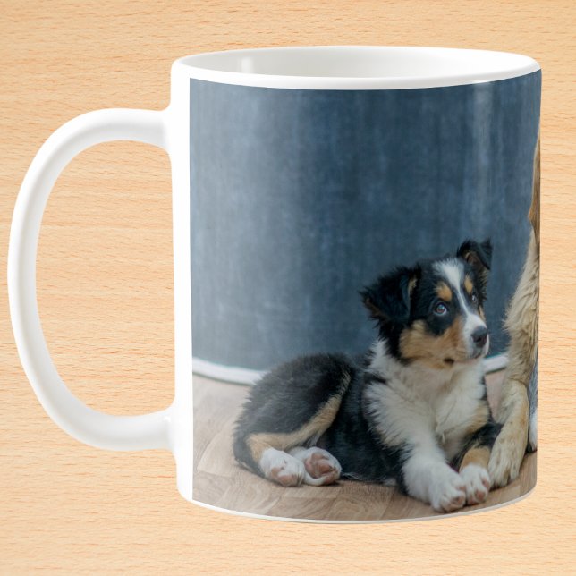 Caneca De Café Foto personalizada de cão em volta (Criador carregado)