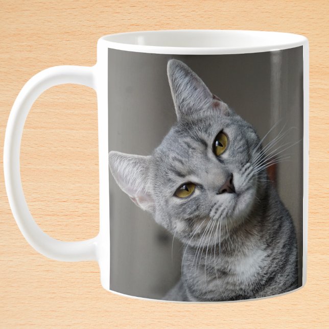 Caneca De Café Foto Personalizada de Cat Personalizada Moderna (Criador carregado)