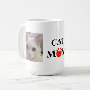 Caneca De Café Foto Personalizada de Citação da Mãe do Cat dia de