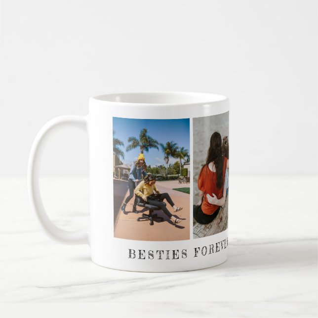 Caneca De Café Foto Personalizada De Duas Besties Simples Para Se (Esquerda)