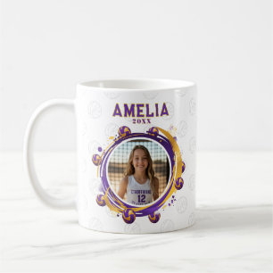 Caneca De Café Foto personalizada de jogador de vôlei Esportes