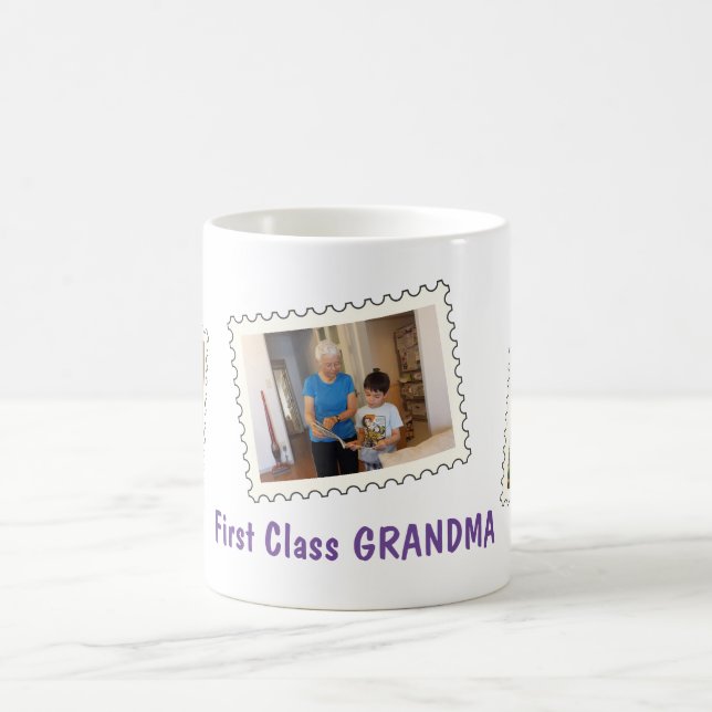 Caneca De Café Foto personalizada de primeira classe GRANDMA Best (Centro)
