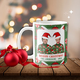 Caneca De Café Foto personalizada divertida e elegante Feliz Nata