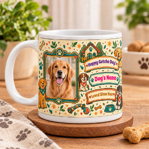 Caneca De Café Foto Personalizada do Animal de Estimação Feliz Di