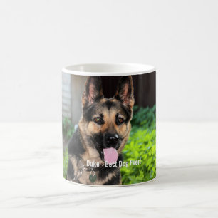 Caneca De Café Foto personalizada do cão de german shepherd, nom