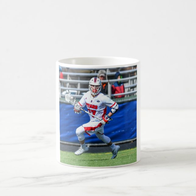Caneca De Café Foto personalizada do esporte Lacrosse (Centro)