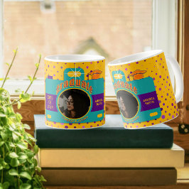 Caneca De Café Foto personalizada do formando - Arte retrógrada c