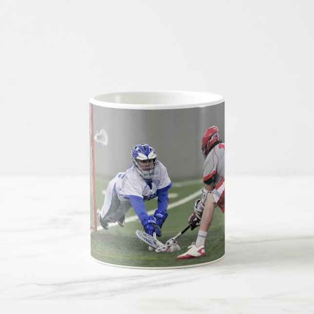 Caneca De Café Foto personalizada do Lacrosse Player (Centro)