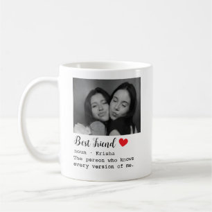 Caneca De Café Foto personalizada do melhor amigo com nome e text